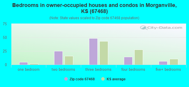 Bedrooms in owner-occupied houses and condos in Morganville, KS (67468) 