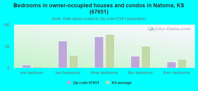 Bedrooms in owner-occupied houses and condos in Natoma, KS (67651) 