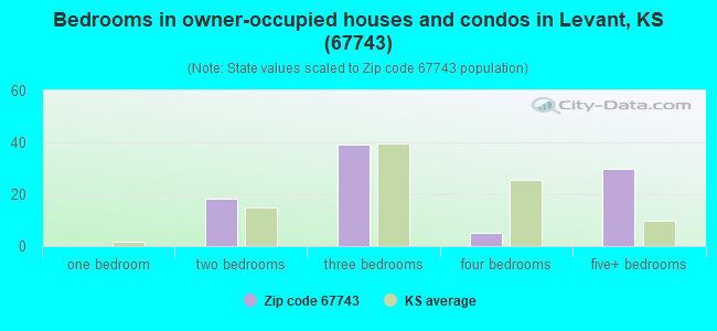 Bedrooms in owner-occupied houses and condos in Levant, KS (67743) 