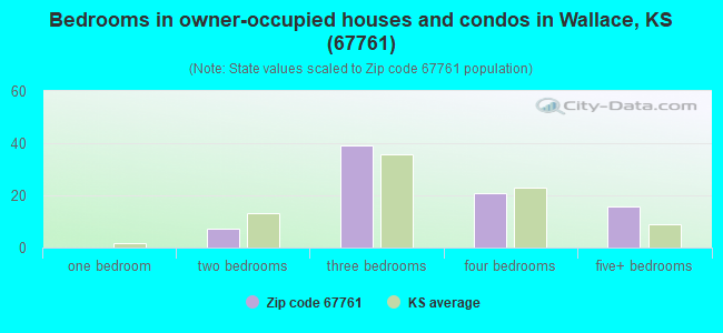 Bedrooms in owner-occupied houses and condos in Wallace, KS (67761) 