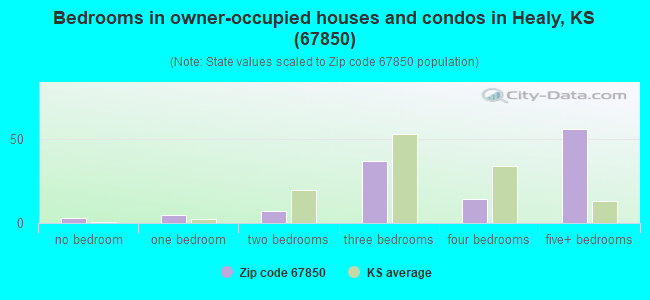 Bedrooms in owner-occupied houses and condos in Healy, KS (67850) 