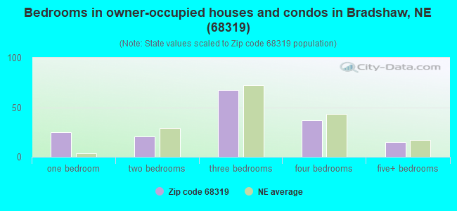 Bedrooms in owner-occupied houses and condos in Bradshaw, NE (68319) 