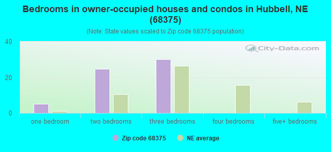 Bedrooms in owner-occupied houses and condos in Hubbell, NE (68375) 