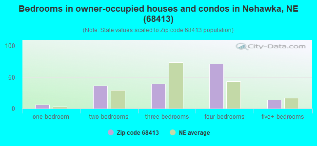 Bedrooms in owner-occupied houses and condos in Nehawka, NE (68413) 