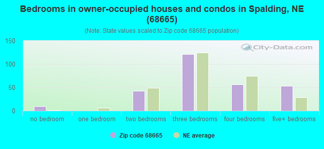 Bedrooms in owner-occupied houses and condos in Spalding, NE (68665) 
