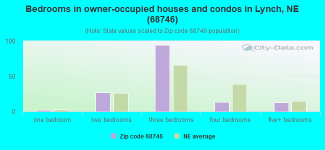 Bedrooms in owner-occupied houses and condos in Lynch, NE (68746) 