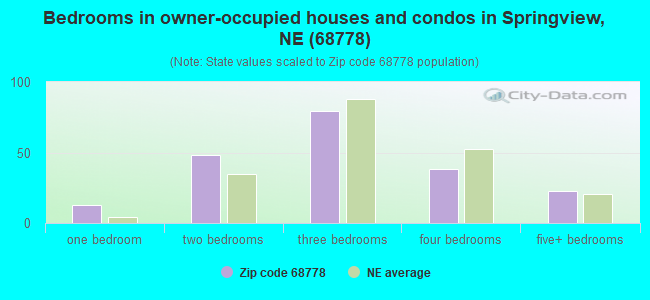 Bedrooms in owner-occupied houses and condos in Springview, NE (68778) 