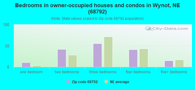 Bedrooms in owner-occupied houses and condos in Wynot, NE (68792) 