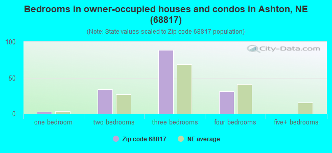 Bedrooms in owner-occupied houses and condos in Ashton, NE (68817) 