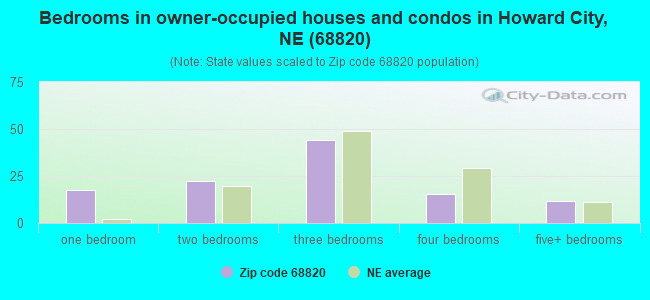 Bedrooms in owner-occupied houses and condos in Howard City, NE (68820) 