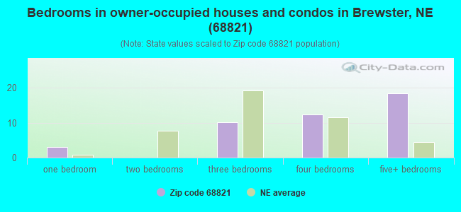 Bedrooms in owner-occupied houses and condos in Brewster, NE (68821) 
