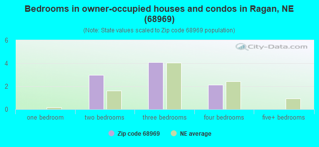 Bedrooms in owner-occupied houses and condos in Ragan, NE (68969) 