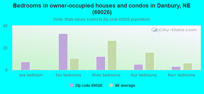 Bedrooms in owner-occupied houses and condos in Danbury, NE (69026) 
