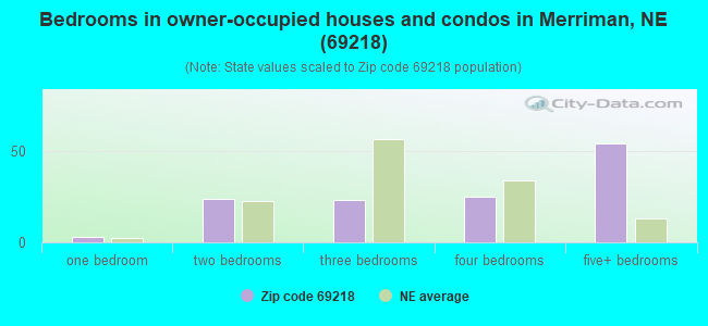 Bedrooms in owner-occupied houses and condos in Merriman, NE (69218) 