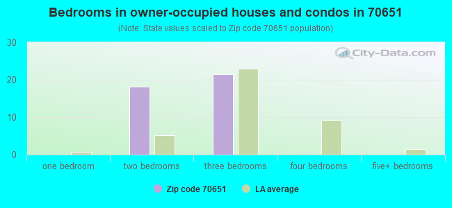 Bedrooms in owner-occupied houses and condos in 70651 