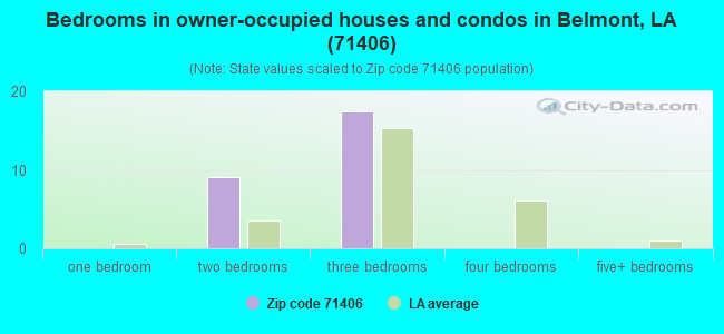 Bedrooms in owner-occupied houses and condos in Belmont, LA (71406) 