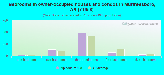 Bedrooms in owner-occupied houses and condos in Murfreesboro, AR (71958) 