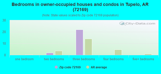 Bedrooms in owner-occupied houses and condos in Tupelo, AR (72169) 