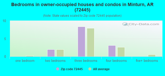 Bedrooms in owner-occupied houses and condos in Minturn, AR (72445) 