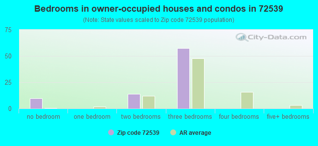 Bedrooms in owner-occupied houses and condos in 72539 