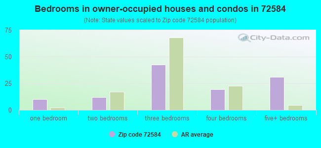 Bedrooms in owner-occupied houses and condos in 72584 