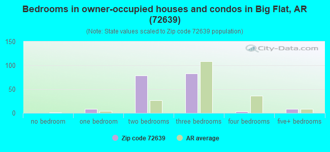 Bedrooms in owner-occupied houses and condos in Big Flat, AR (72639) 