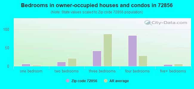 Bedrooms in owner-occupied houses and condos in 72856 