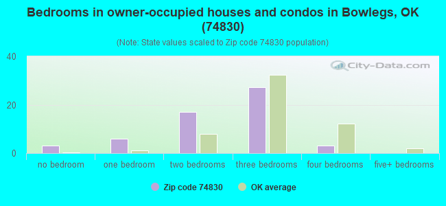 Bedrooms in owner-occupied houses and condos in Bowlegs, OK (74830) 