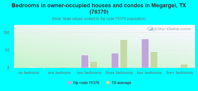 Bedrooms in owner-occupied houses and condos in Megargel, TX (76370) 