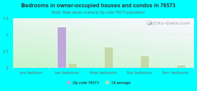 Bedrooms in owner-occupied houses and condos in 76573 