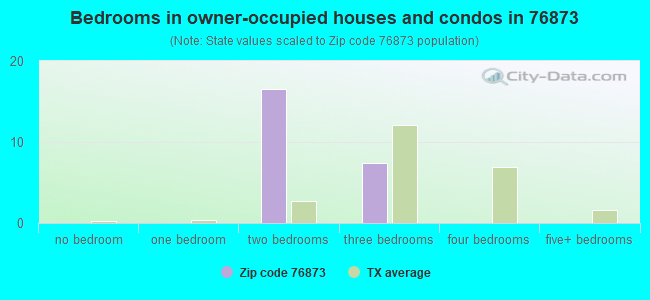 Bedrooms in owner-occupied houses and condos in 76873 