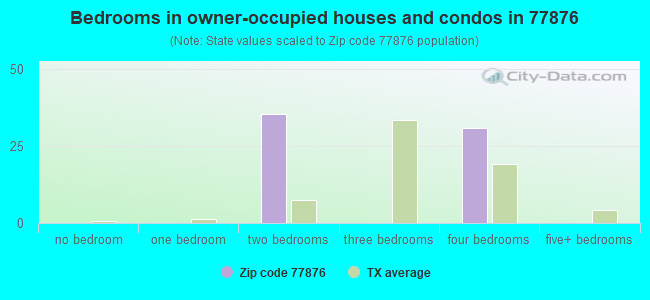 Bedrooms in owner-occupied houses and condos in 77876 