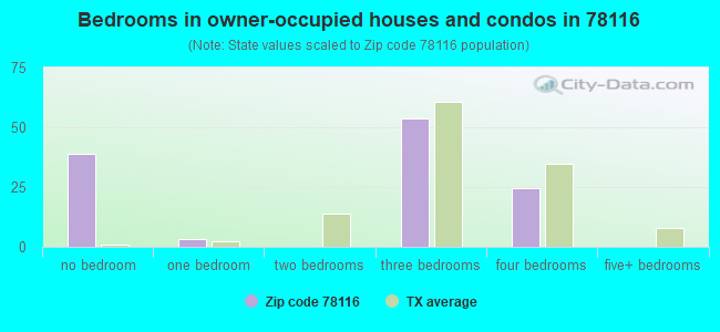 Bedrooms in owner-occupied houses and condos in 78116 