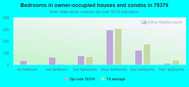 Bedrooms in owner-occupied houses and condos in 78379 