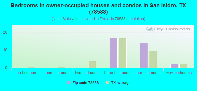 Bedrooms in owner-occupied houses and condos in San Isidro, TX (78588) 