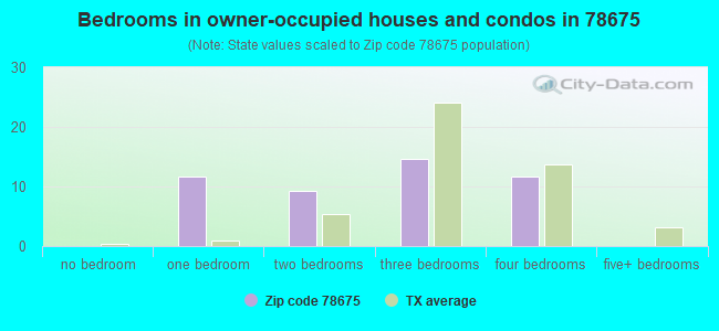 Bedrooms in owner-occupied houses and condos in 78675 