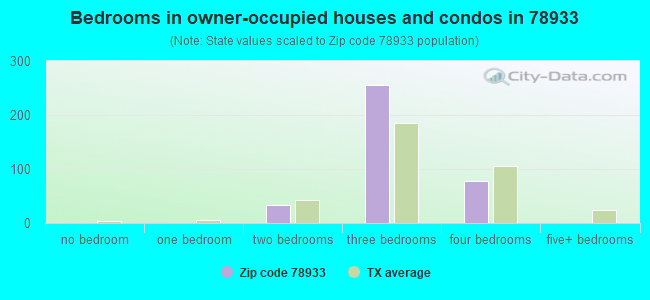 Bedrooms in owner-occupied houses and condos in 78933 