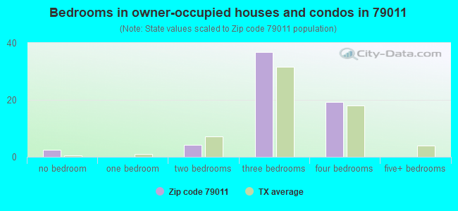 Bedrooms in owner-occupied houses and condos in 79011 