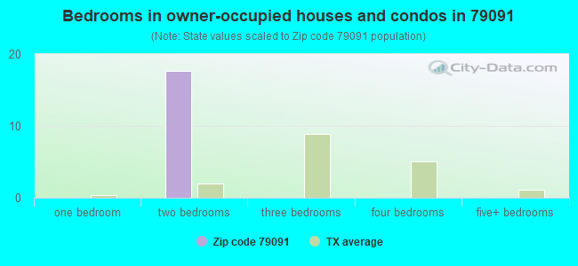 Bedrooms in owner-occupied houses and condos in 79091 