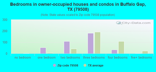 Bedrooms in owner-occupied houses and condos in Buffalo Gap, TX (79508) 
