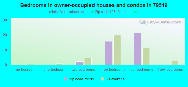 Bedrooms in owner-occupied houses and condos in 79519 