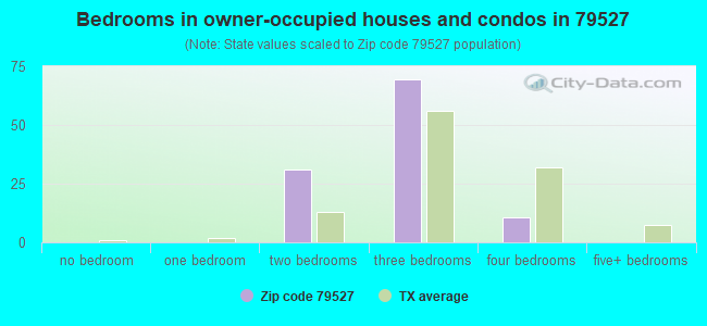 Bedrooms in owner-occupied houses and condos in 79527 