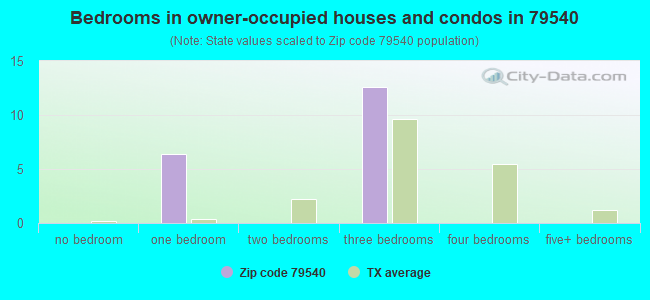 Bedrooms in owner-occupied houses and condos in 79540 