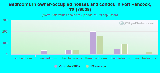 Bedrooms in owner-occupied houses and condos in Fort Hancock, TX (79839) 