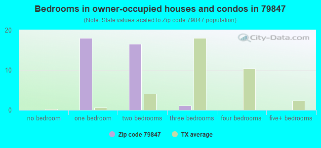 Bedrooms in owner-occupied houses and condos in 79847 