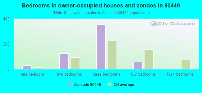 Bedrooms in owner-occupied houses and condos in 80449 