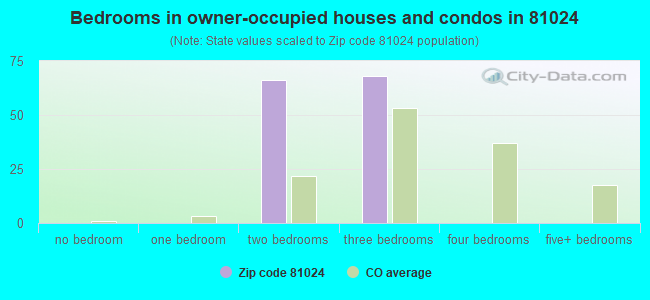 Bedrooms in owner-occupied houses and condos in 81024 