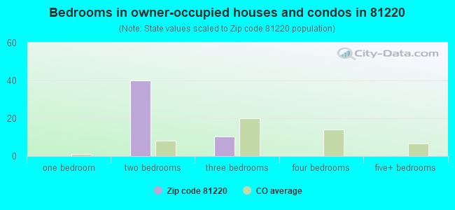 Bedrooms in owner-occupied houses and condos in 81220 