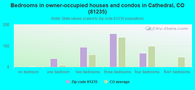 Bedrooms in owner-occupied houses and condos in Cathedral, CO (81235) 