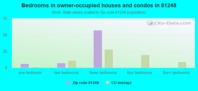 Bedrooms in owner-occupied houses and condos in 81248 